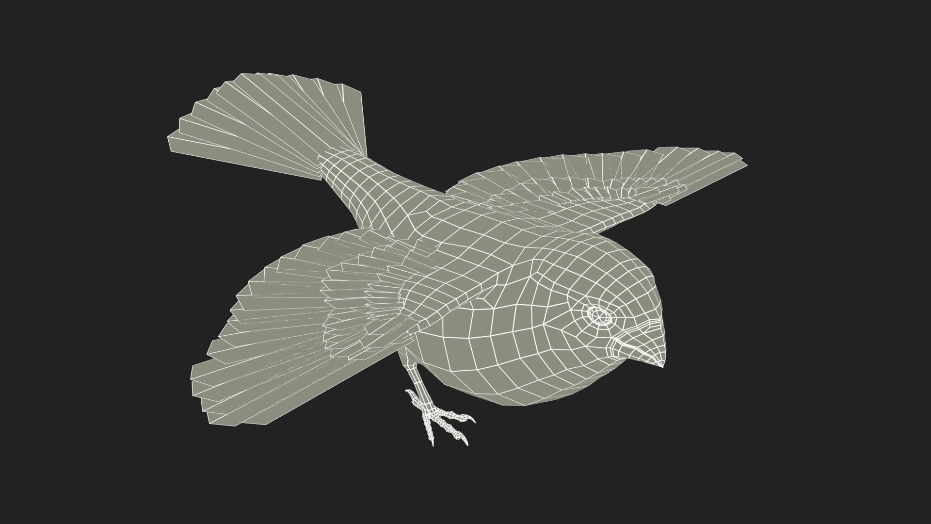 Bullfinch bird Low-poly 3D model_10