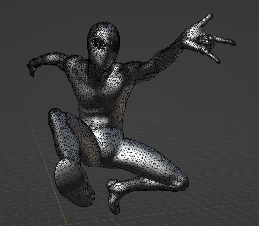 Spider-man spider - man jumping in air 3D model_1