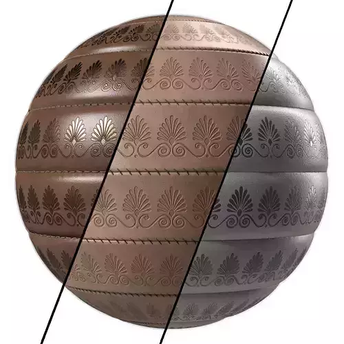 Leather Materials 19- Stitched leather Panel  Pbr 4k Seamless