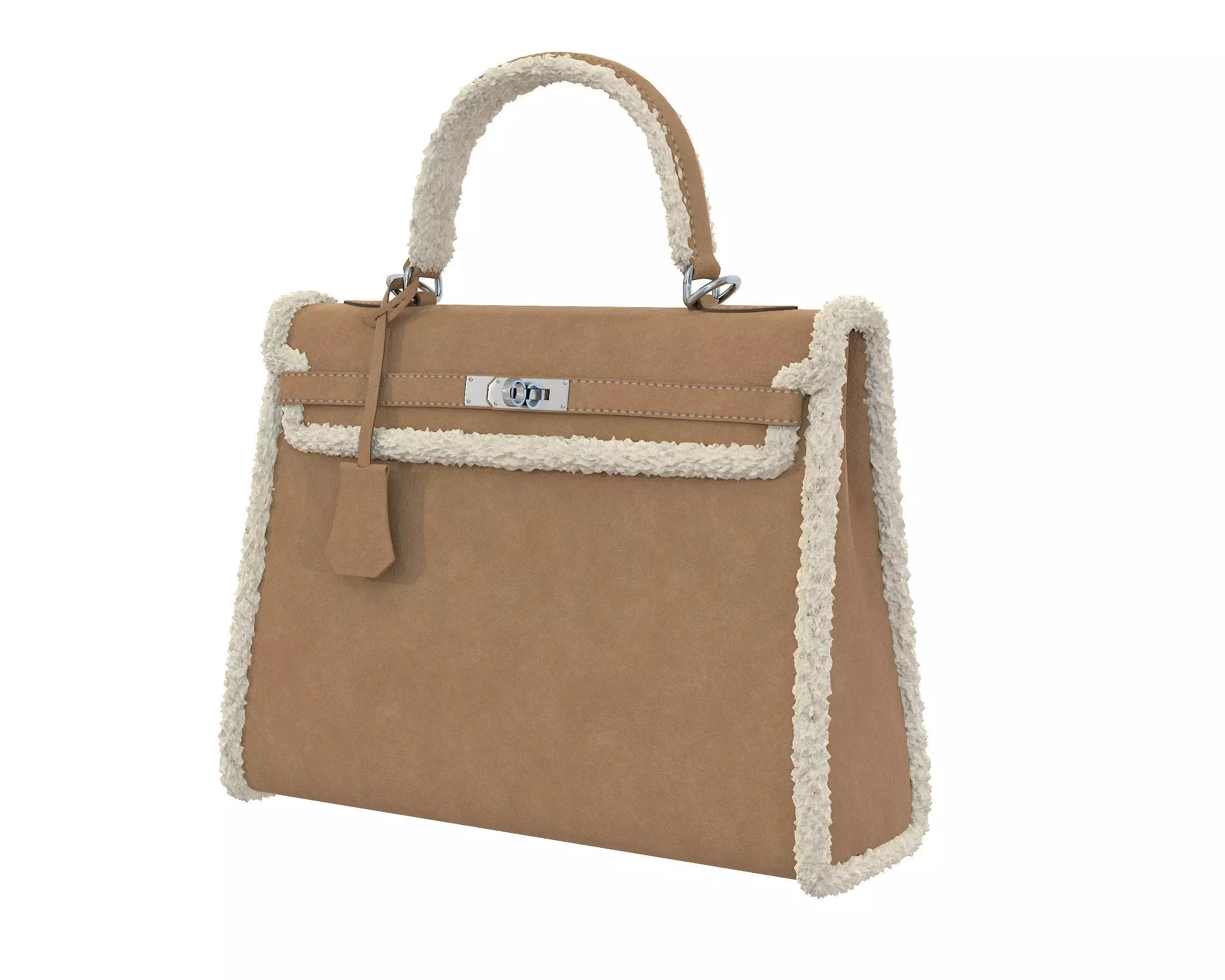 Hermes Kelly Fur Low-poly 3D model_0