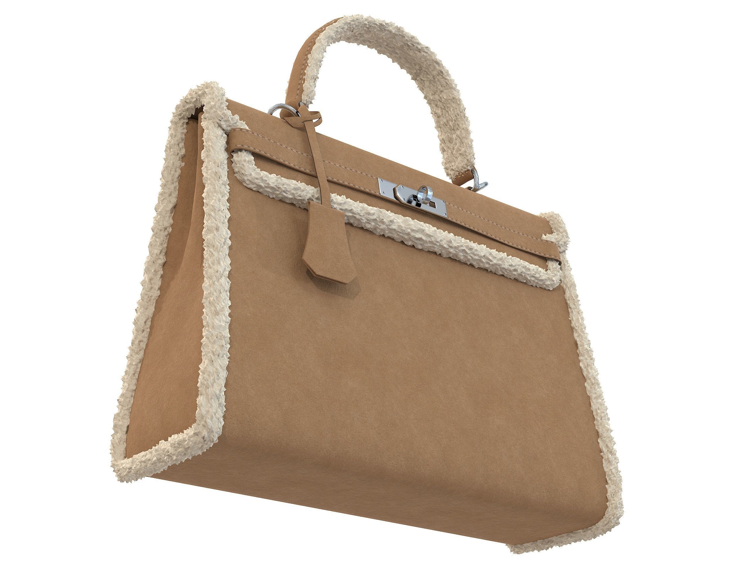 Hermes Kelly Fur Low-poly 3D model_6