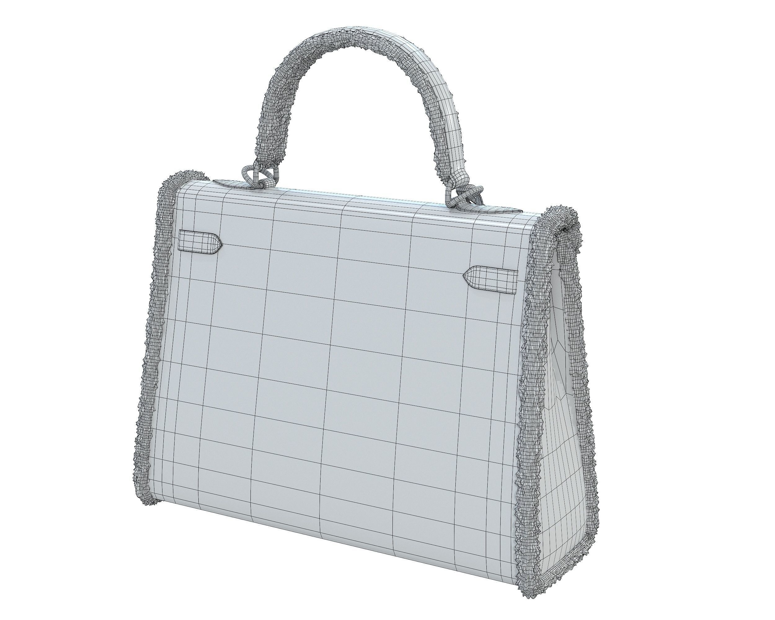 Hermes Kelly Fur Low-poly 3D model_8