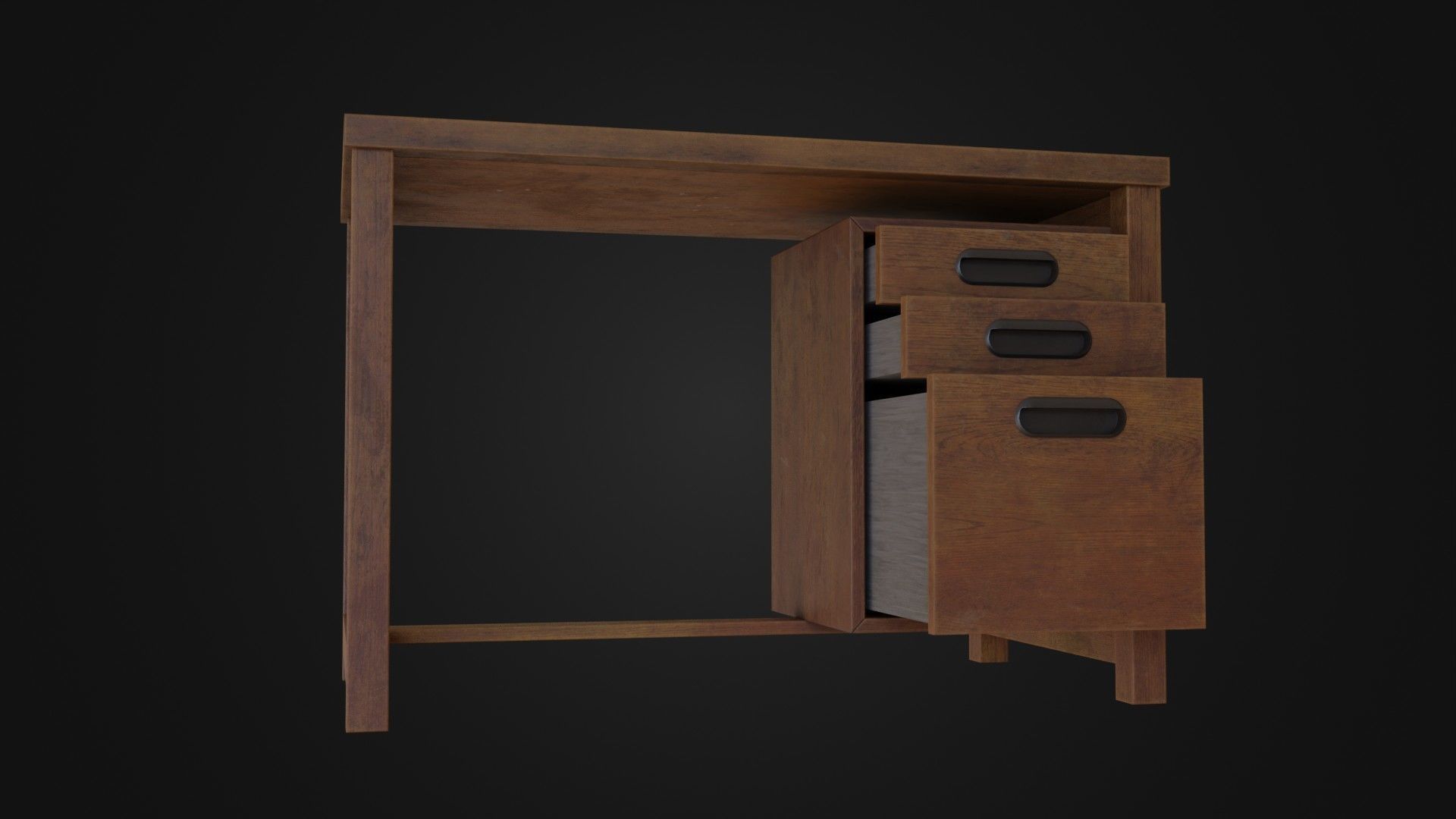 Moderately dirty worn Desk 05 Low-poly 3D model_6