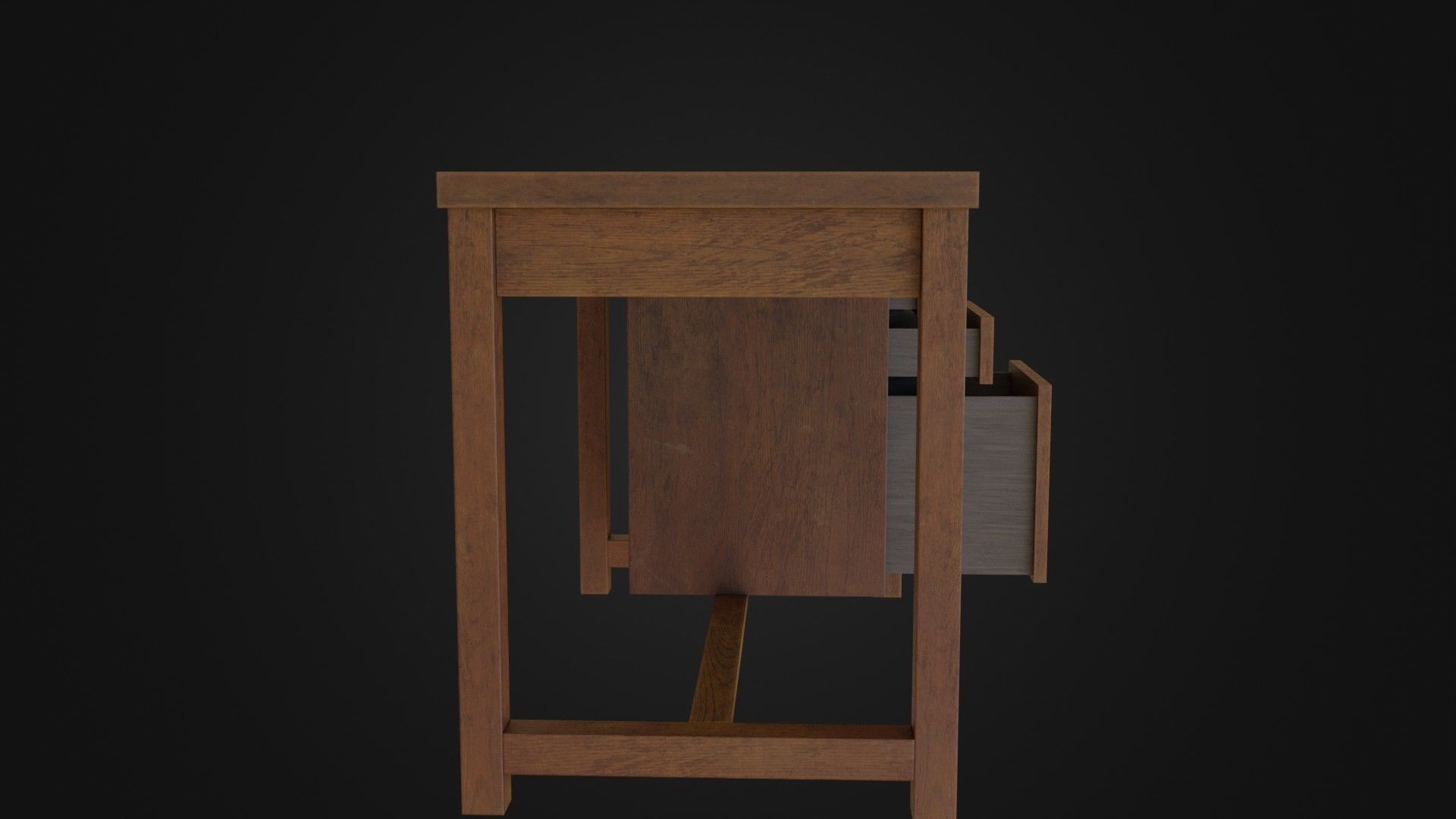 Moderately dirty worn Desk 05 Low-poly 3D model_14