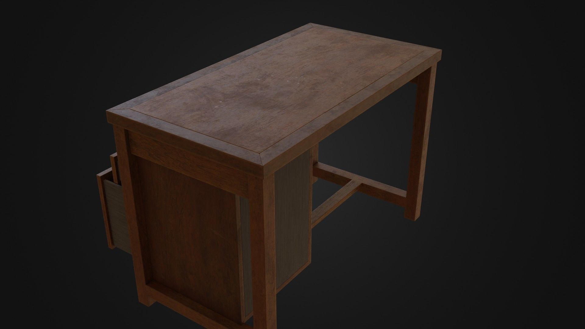 Moderately dirty worn Desk 05 Low-poly 3D model_32
