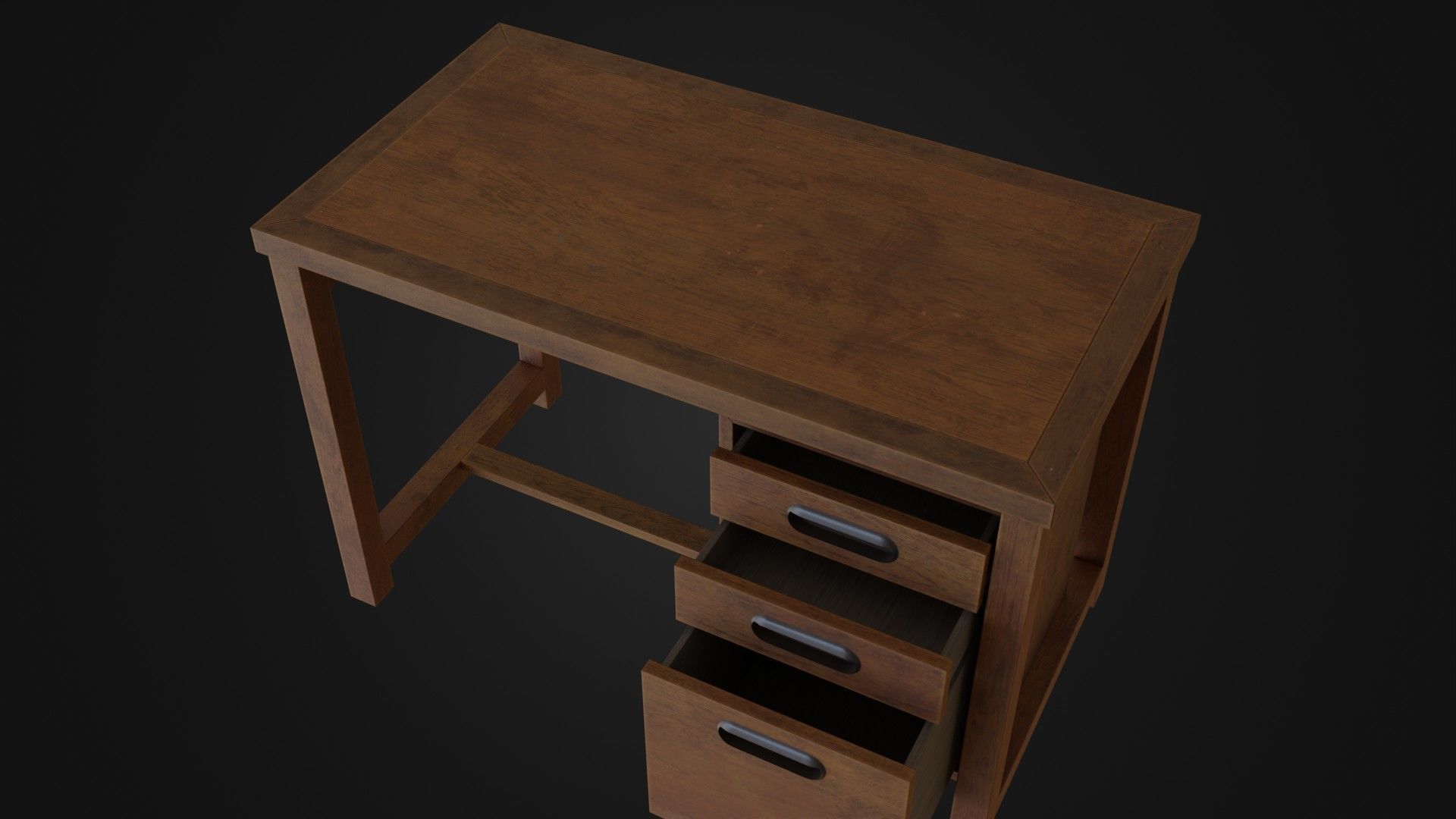 Moderately dirty worn Desk 05 Low-poly 3D model_44