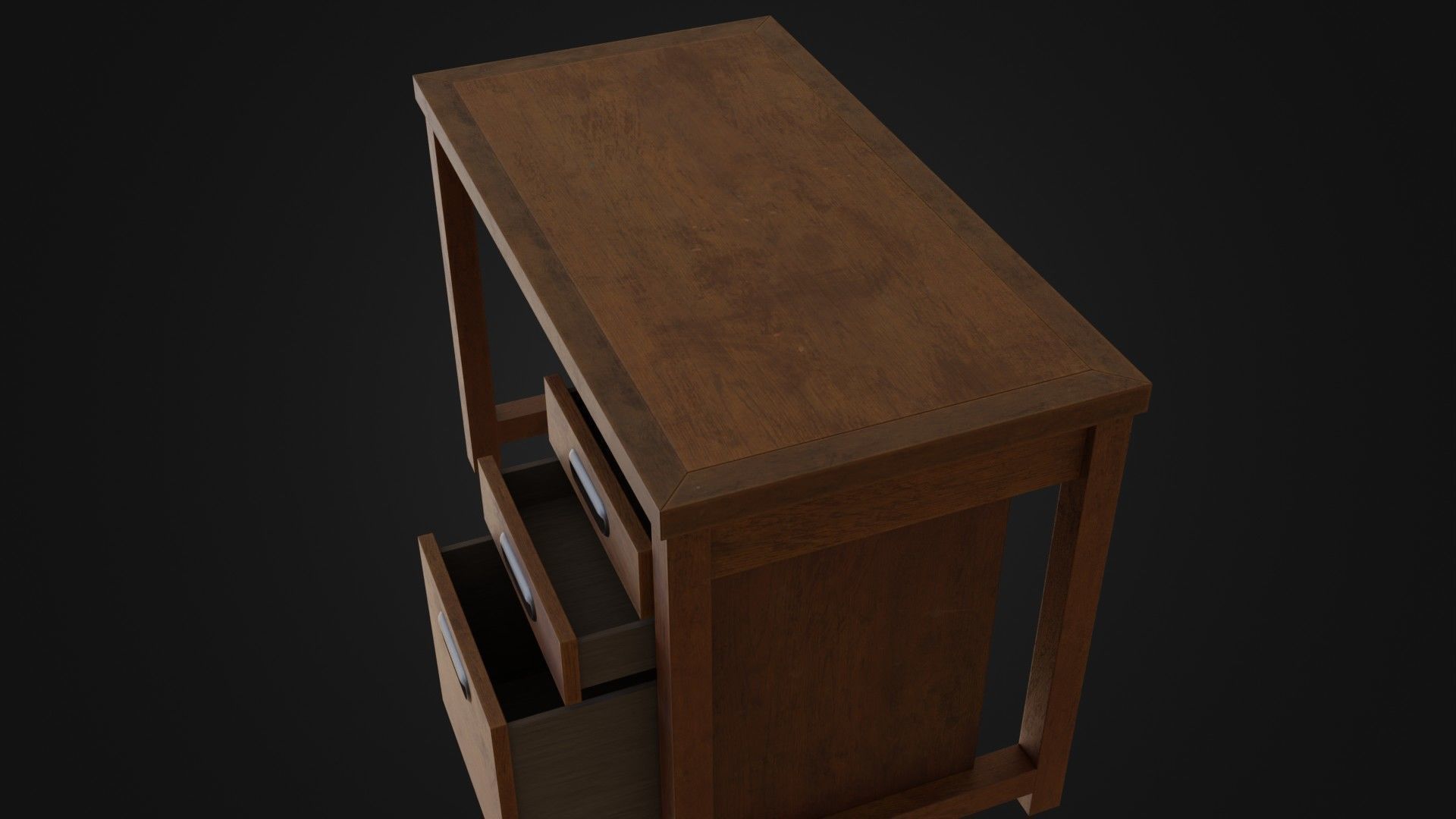Moderately dirty worn Desk 05 Low-poly 3D model_39
