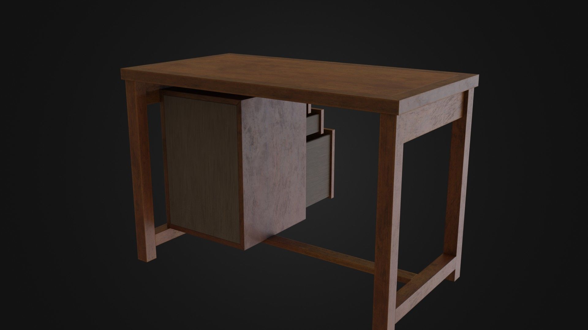 Moderately dirty worn Desk 05 Low-poly 3D model_21