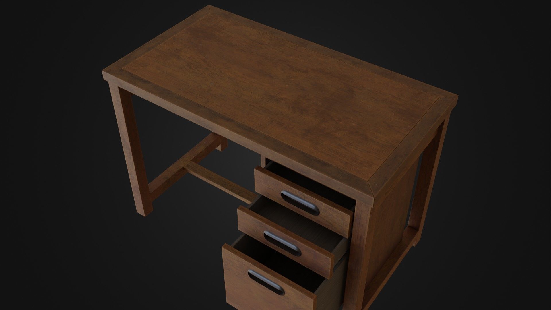 Moderately dirty worn Desk 05 Low-poly 3D model_43