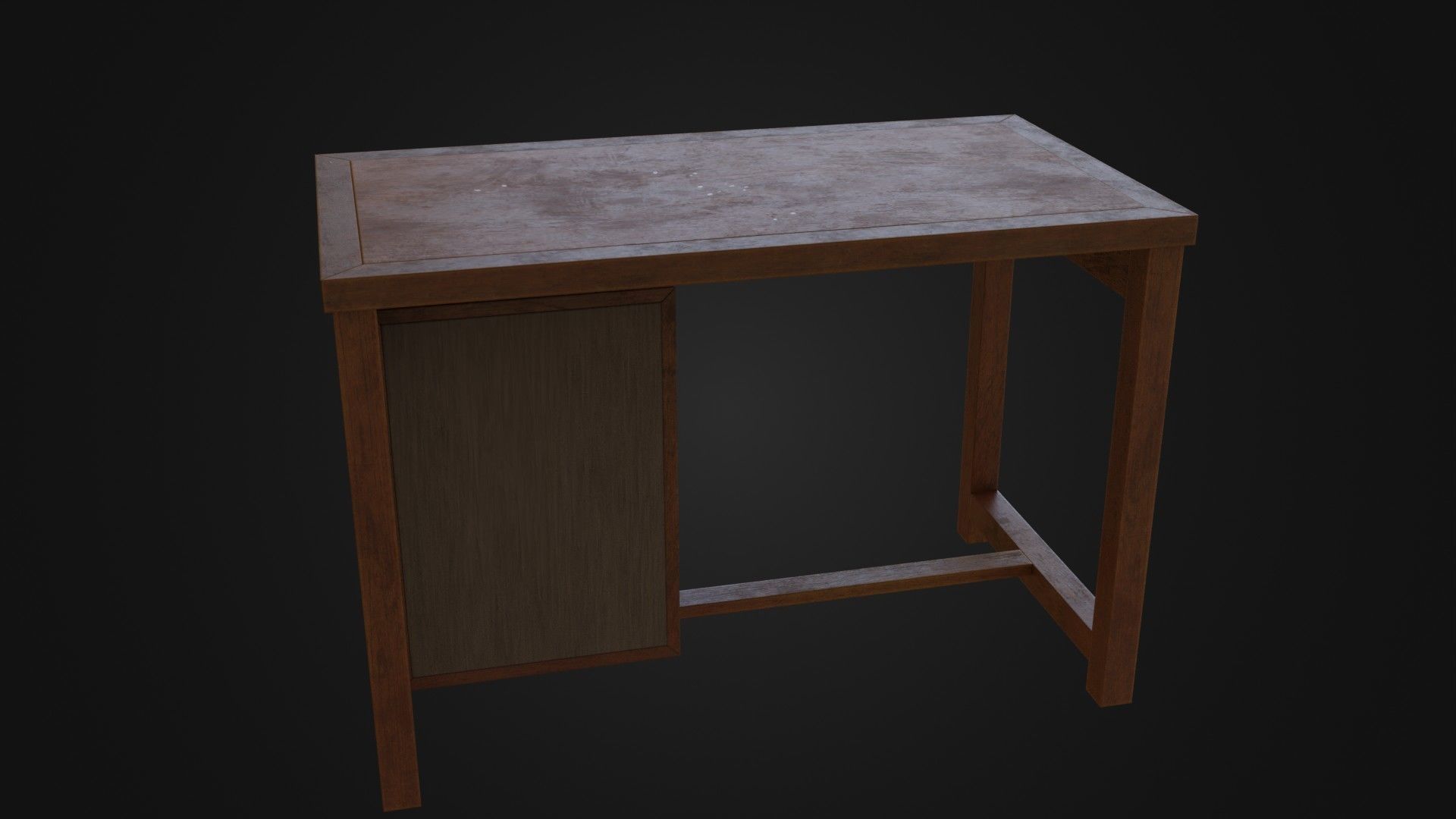 Moderately dirty worn Desk 05 Low-poly 3D model_27