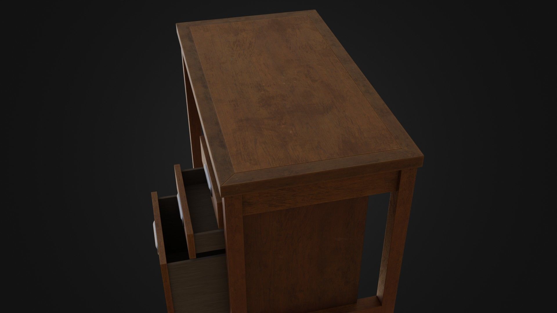 Moderately dirty worn Desk 05 Low-poly 3D model_38