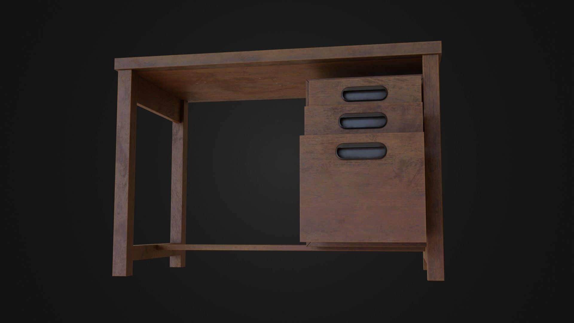 Moderately dirty worn Desk 05 Low-poly 3D model_3
