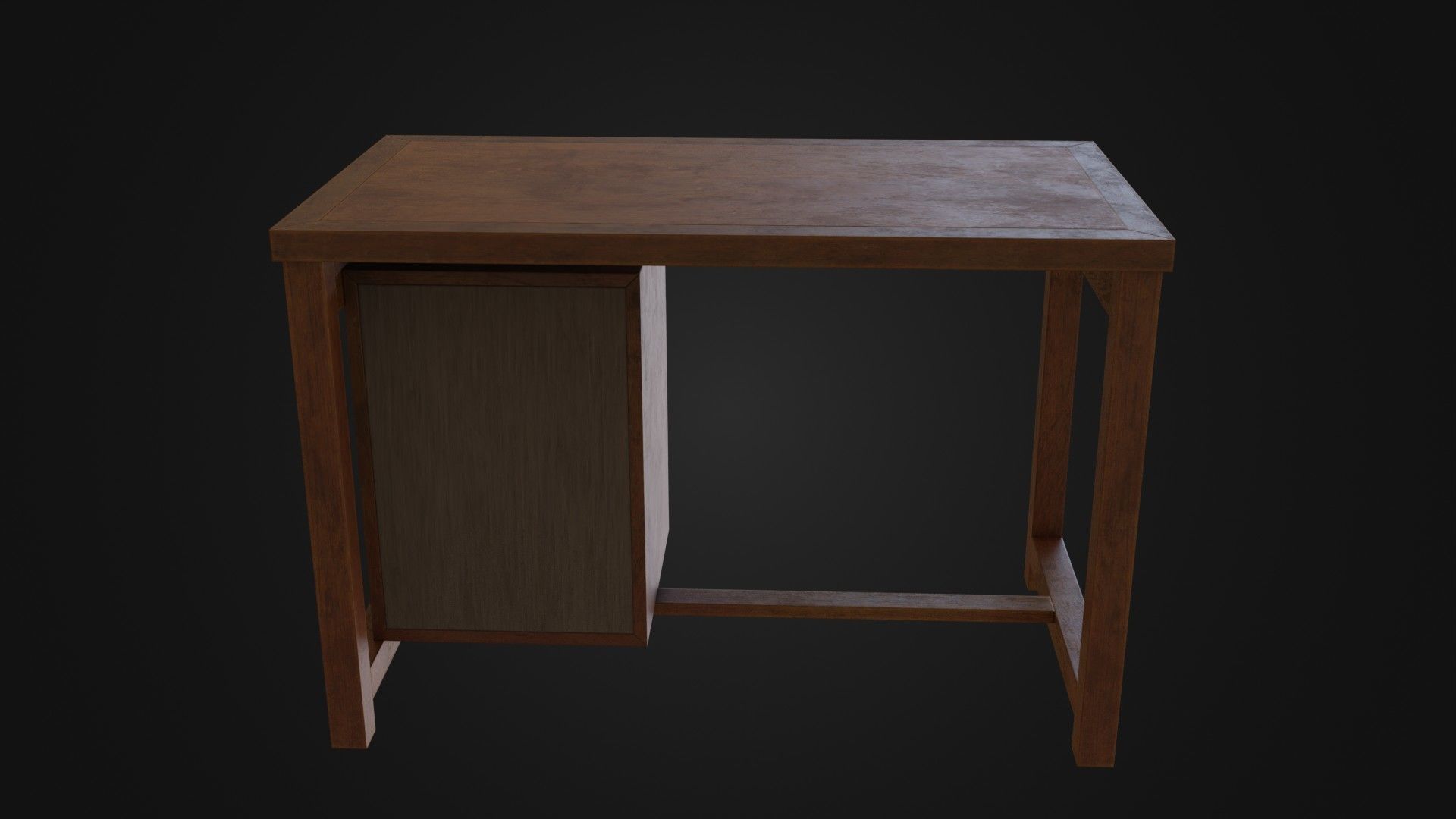 Moderately dirty worn Desk 05 Low-poly 3D model_25