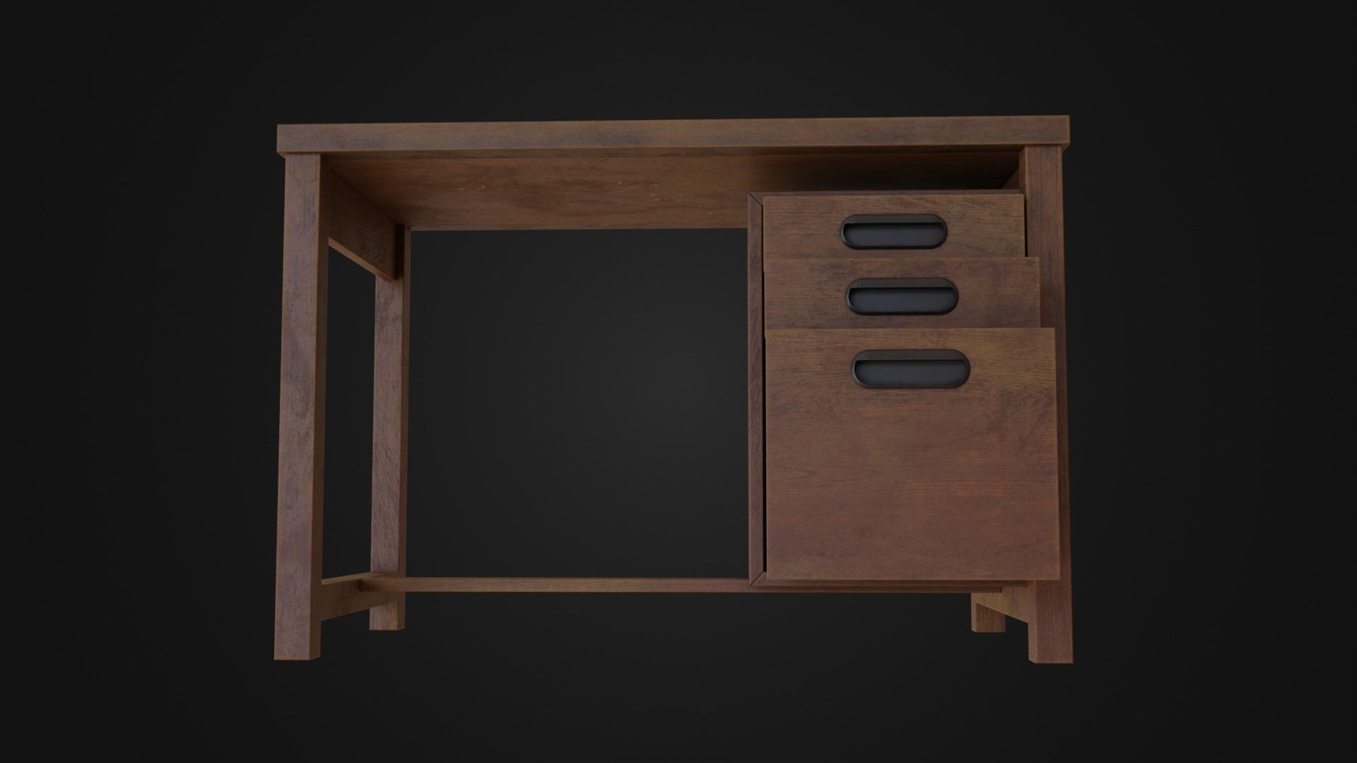 Moderately dirty worn Desk 05 Low-poly 3D model_4