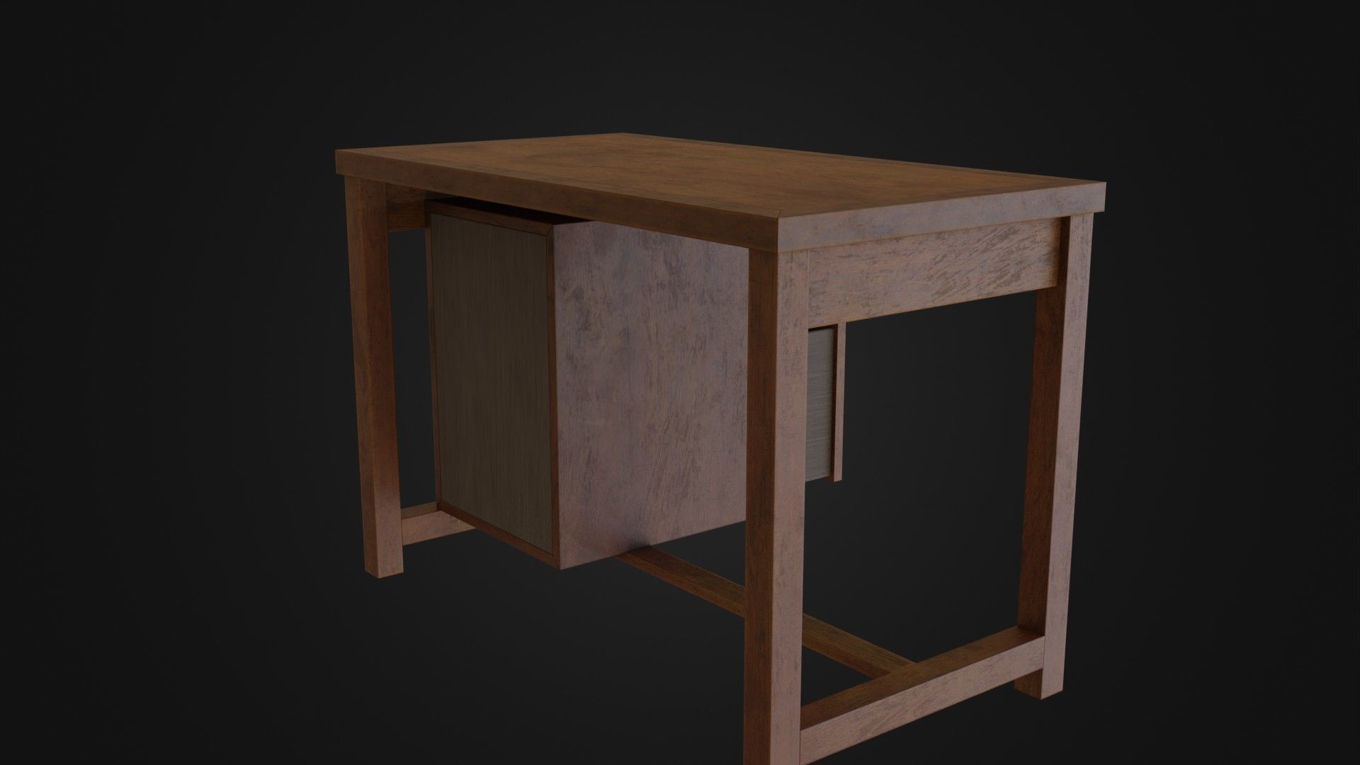 Moderately dirty worn Desk 05 Low-poly 3D model_19