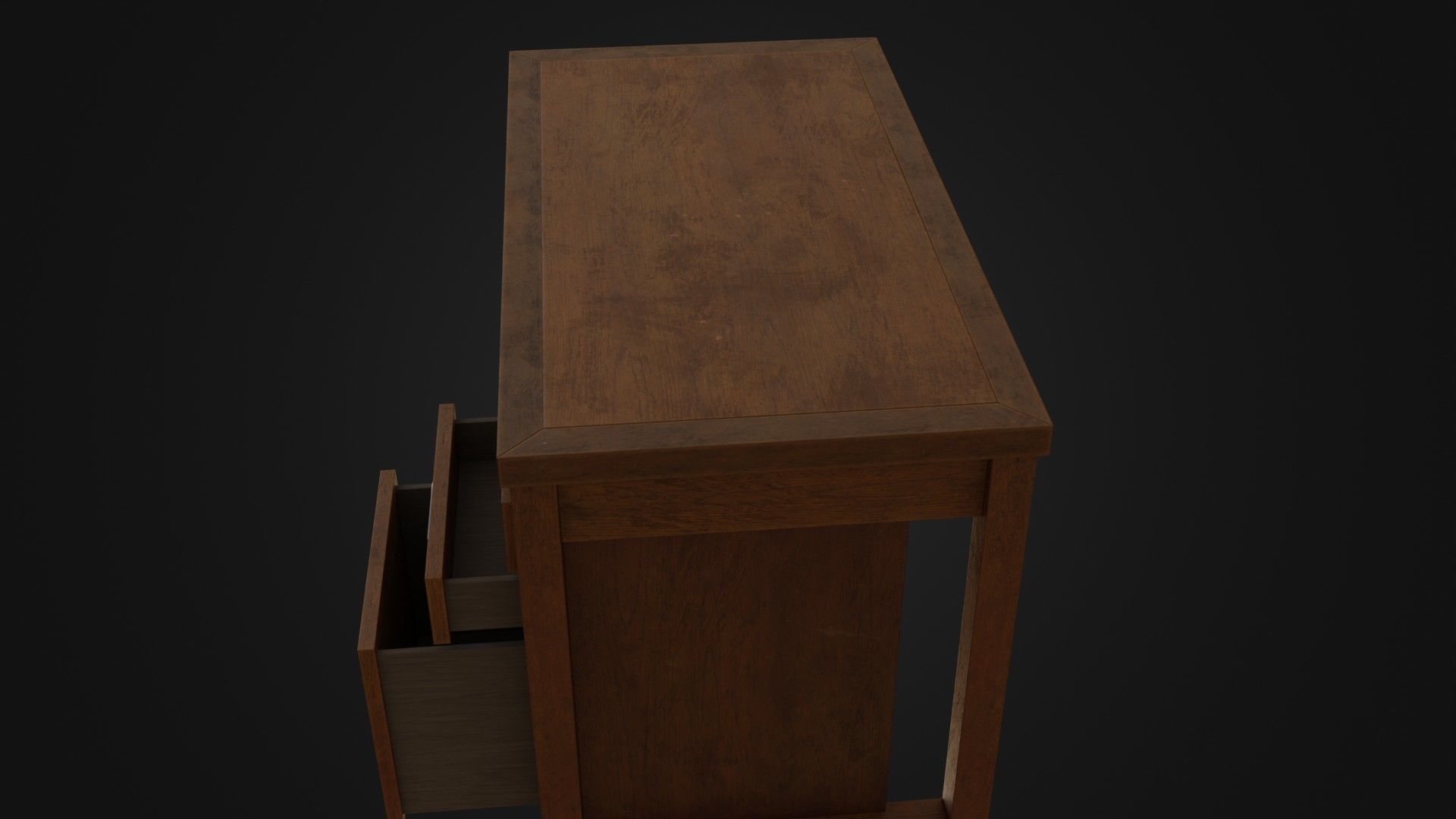 Moderately dirty worn Desk 05 Low-poly 3D model_37