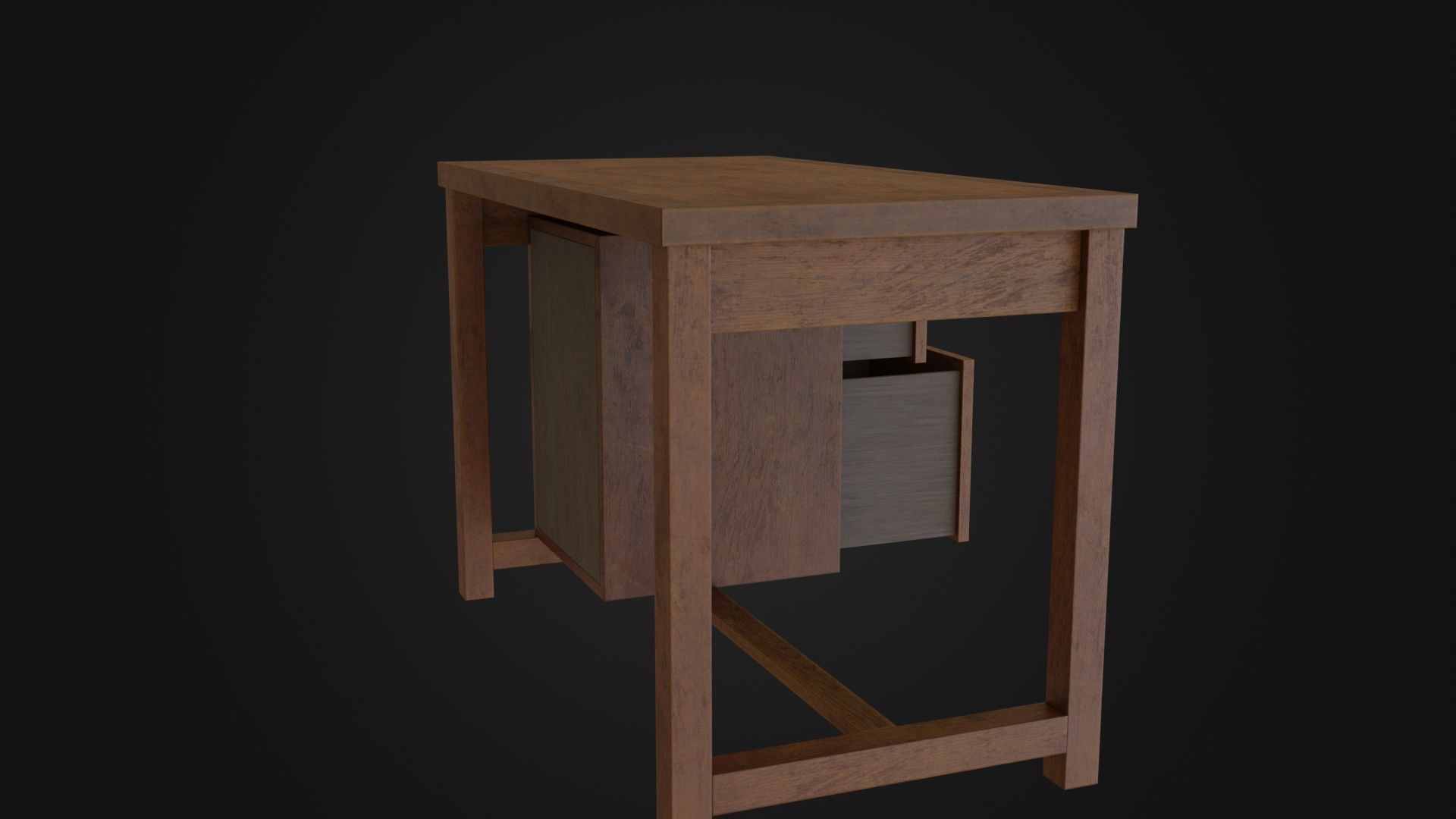 Moderately dirty worn Desk 05 Low-poly 3D model_17