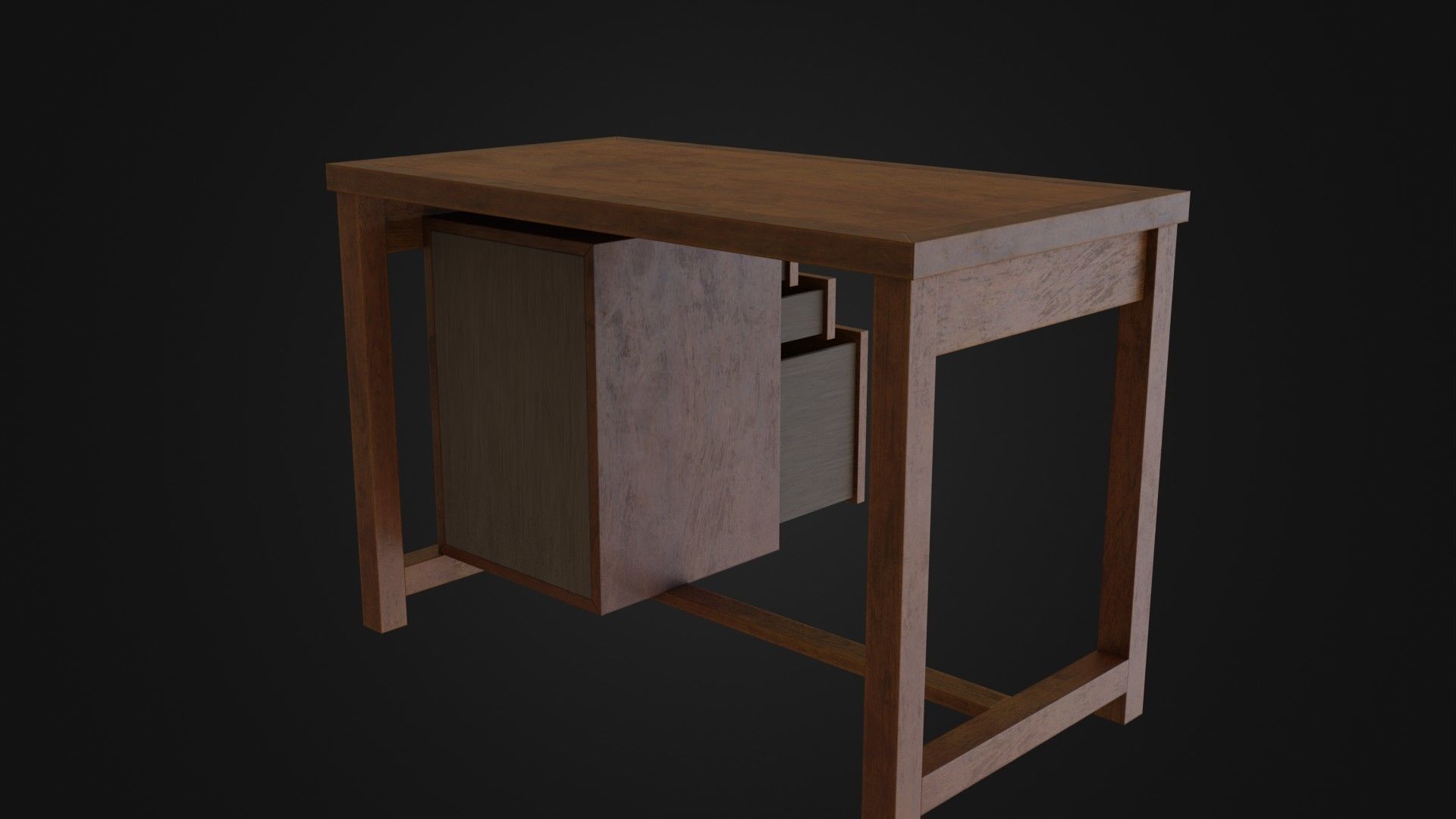 Moderately dirty worn Desk 05 Low-poly 3D model_20