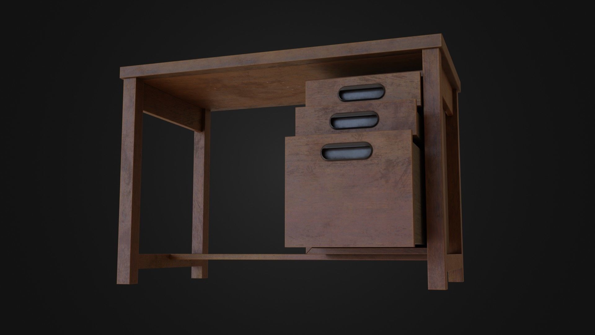 Moderately dirty worn Desk 05 Low-poly 3D model_2