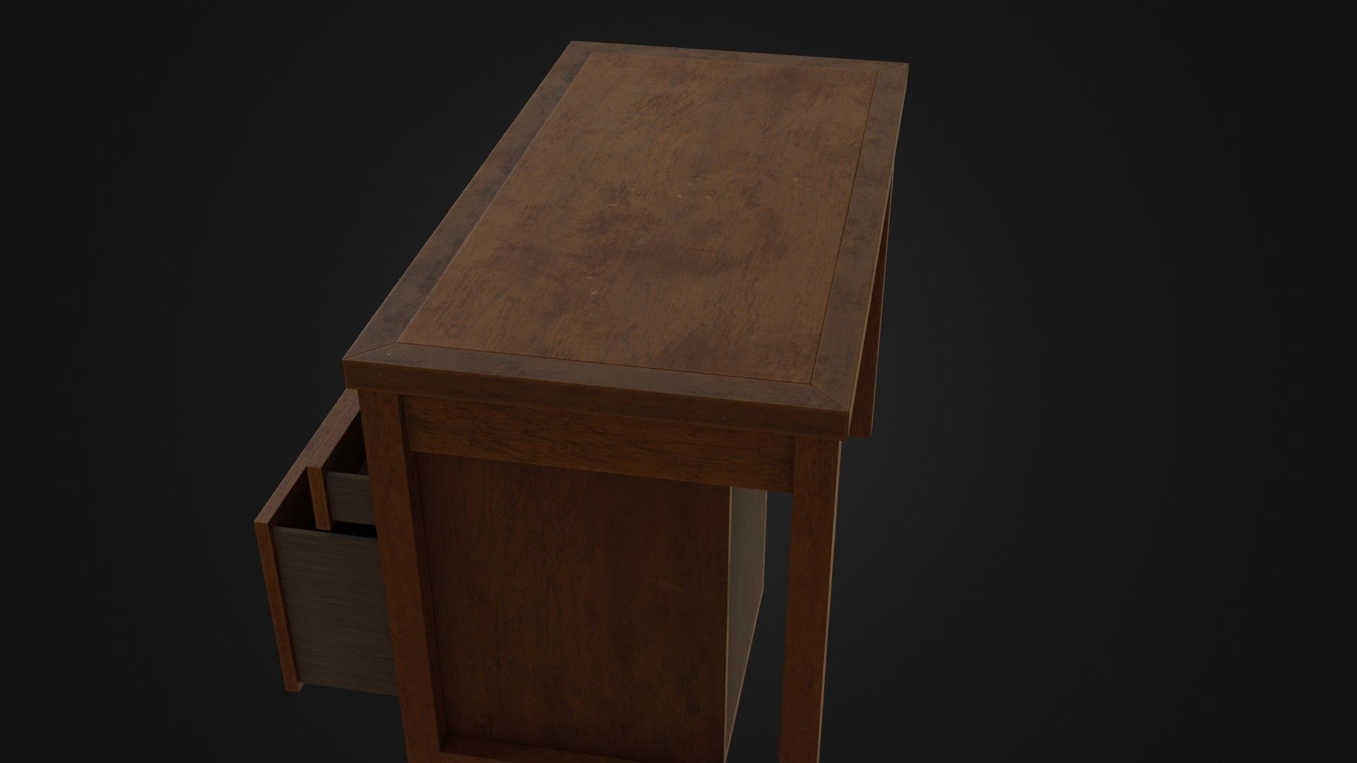 Moderately dirty worn Desk 05 Low-poly 3D model_35