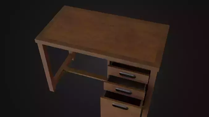 Moderately dirty worn Desk 05 Low-poly 3D model