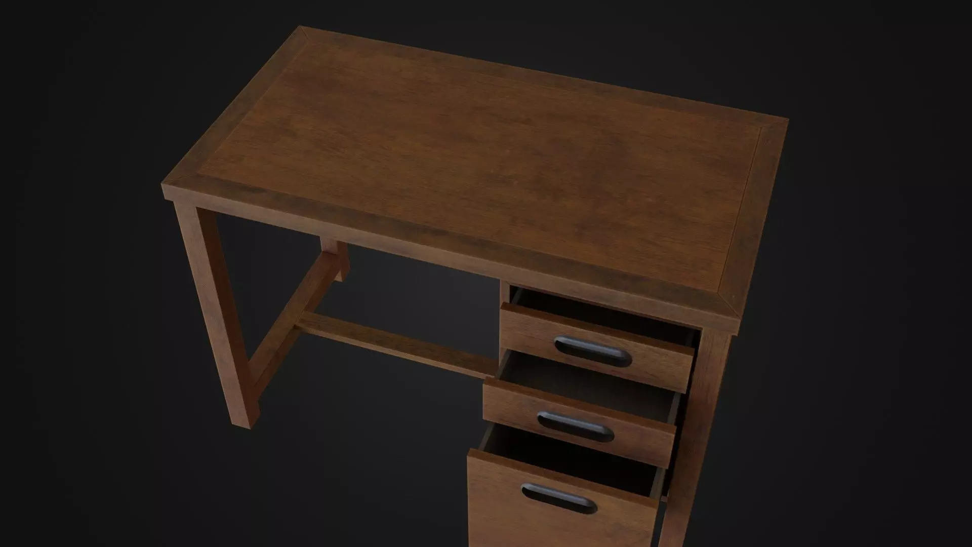 Moderately dirty worn Desk 05 Low-poly 3D model_0