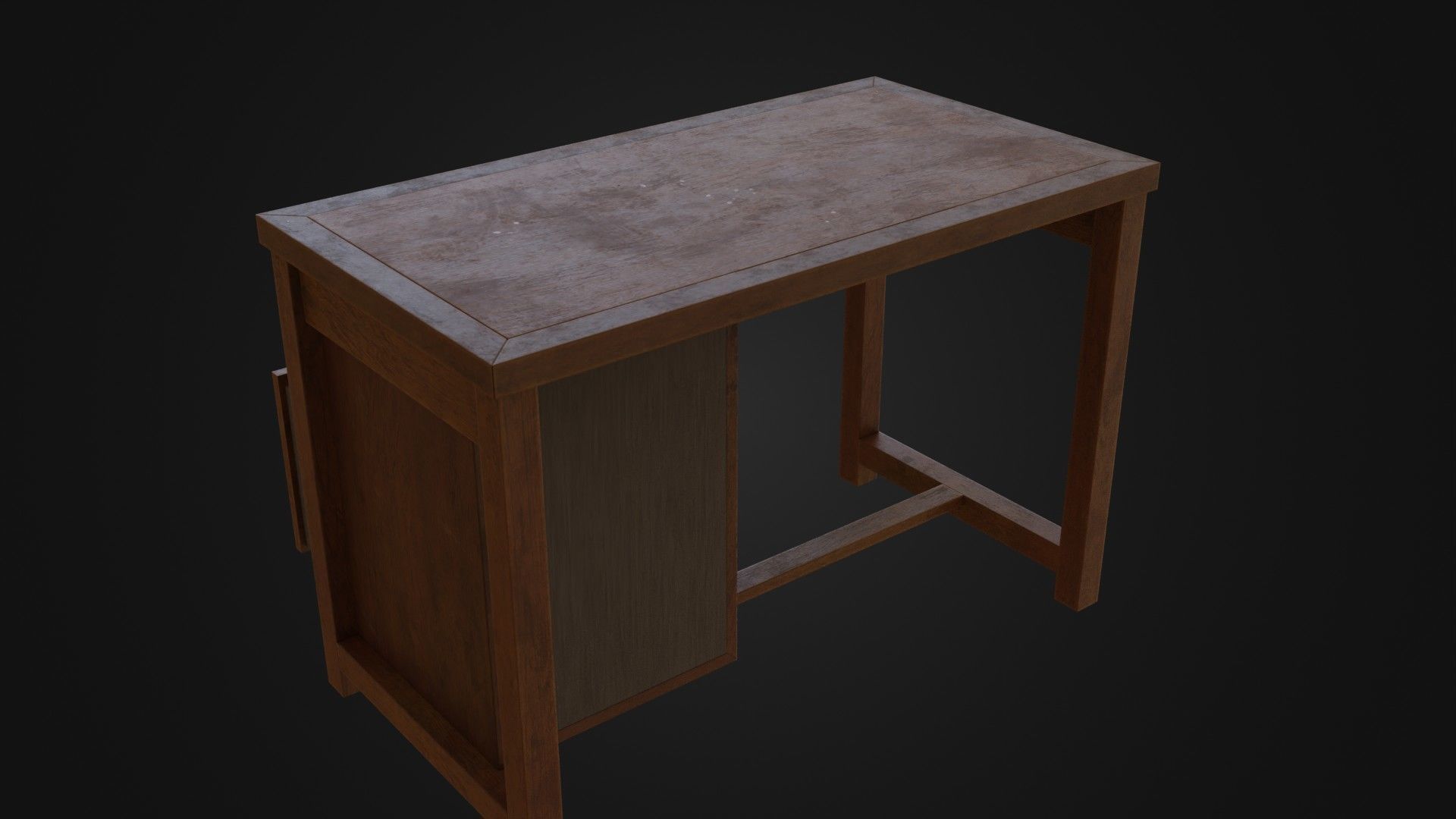 Moderately dirty worn Desk 05 Low-poly 3D model_30