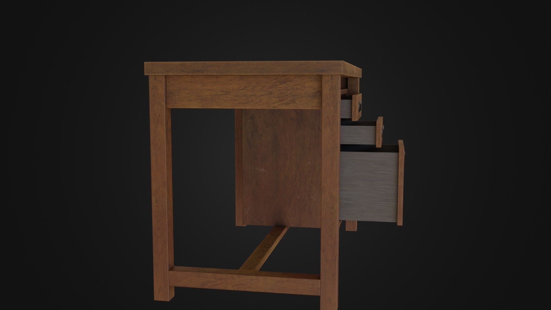 Moderately dirty worn Desk 05 Low-poly 3D model_13
