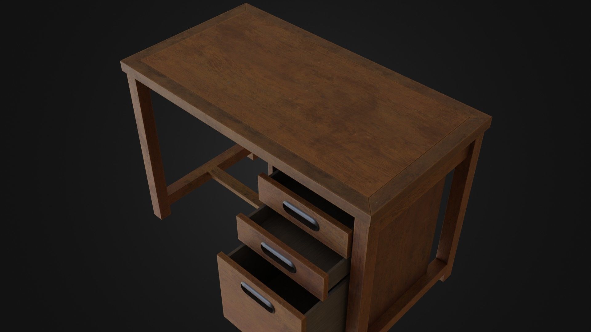 Moderately dirty worn Desk 05 Low-poly 3D model_42