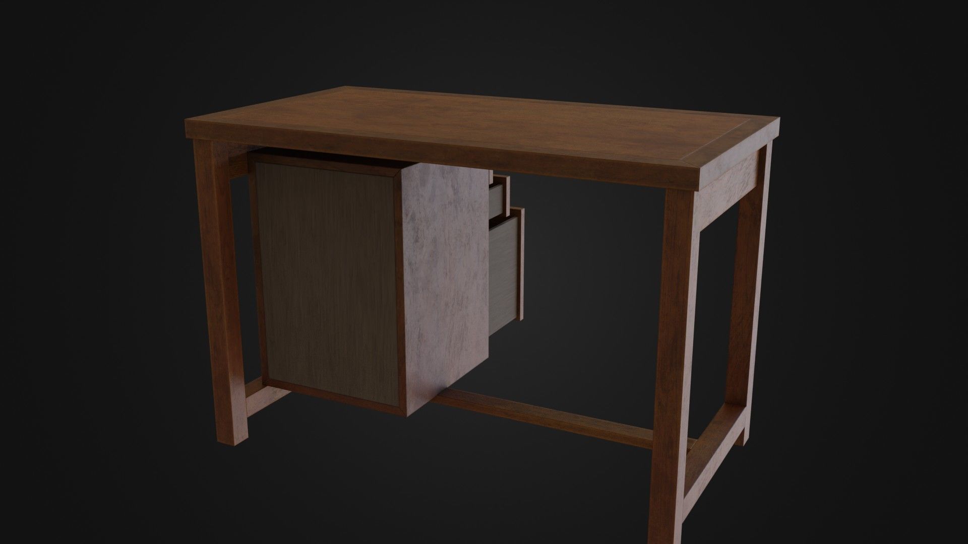 Moderately dirty worn Desk 05 Low-poly 3D model_22