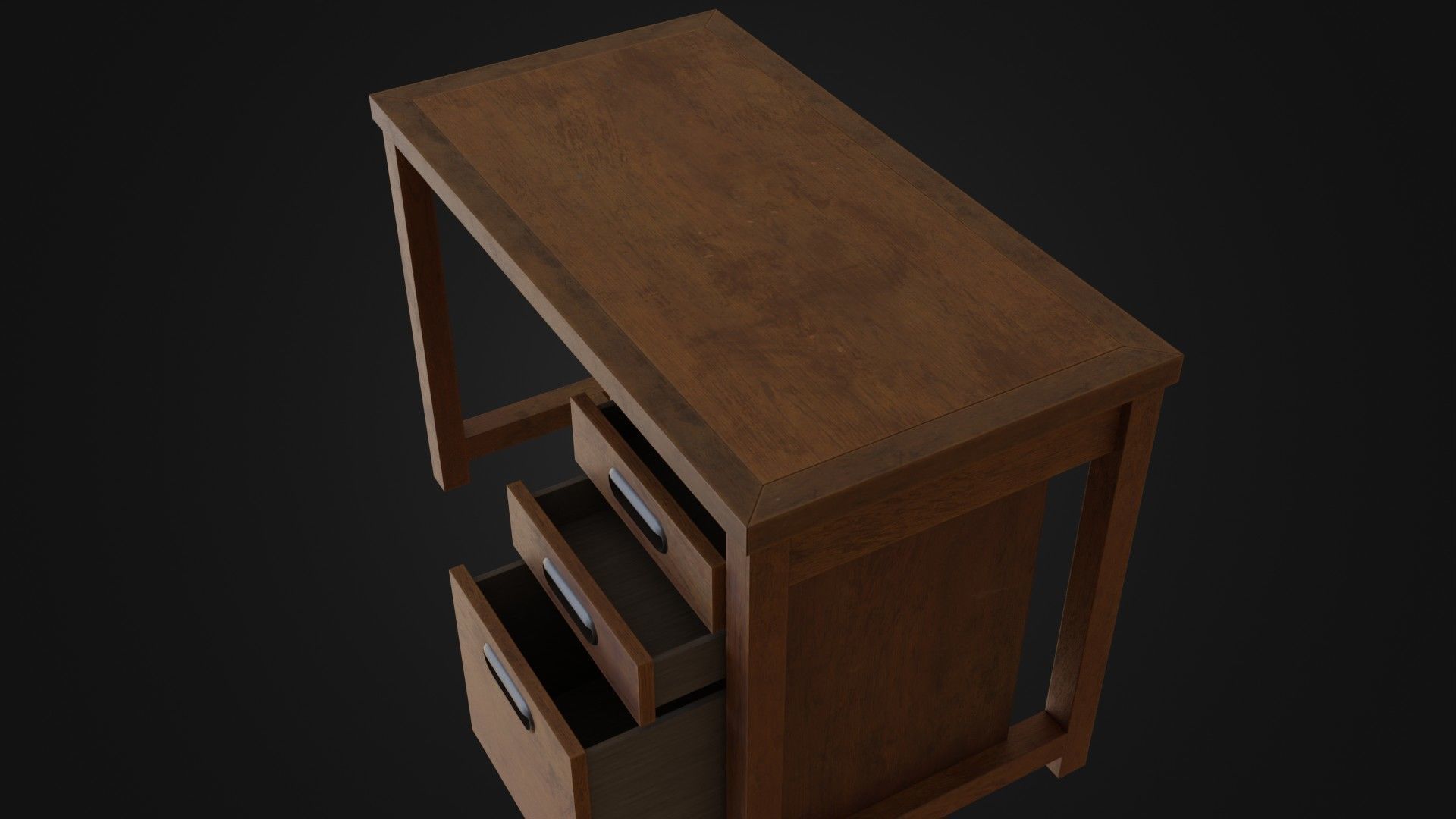Moderately dirty worn Desk 05 Low-poly 3D model_40