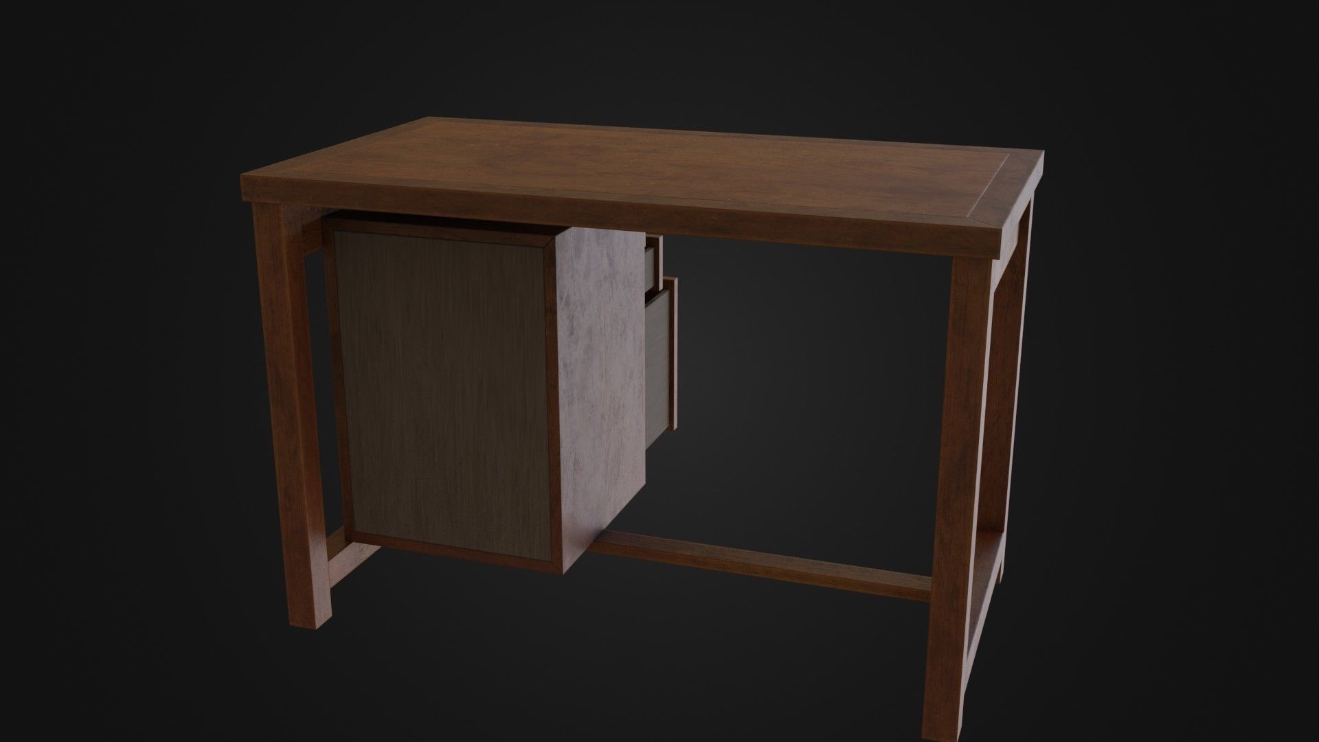 Moderately dirty worn Desk 05 Low-poly 3D model_23