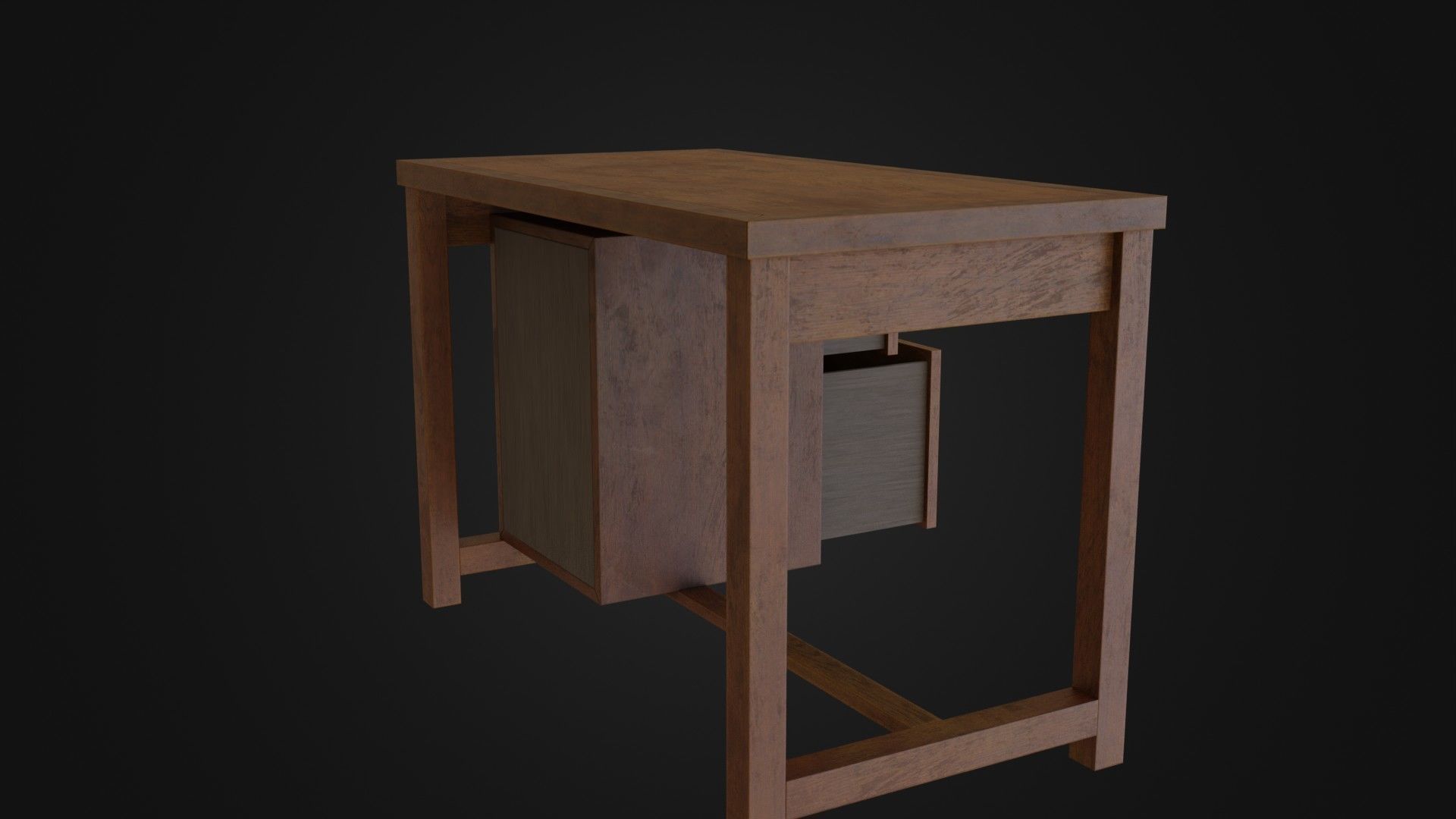Moderately dirty worn Desk 05 Low-poly 3D model_18