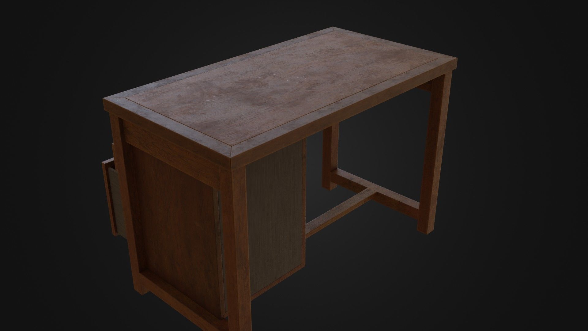 Moderately dirty worn Desk 05 Low-poly 3D model_31