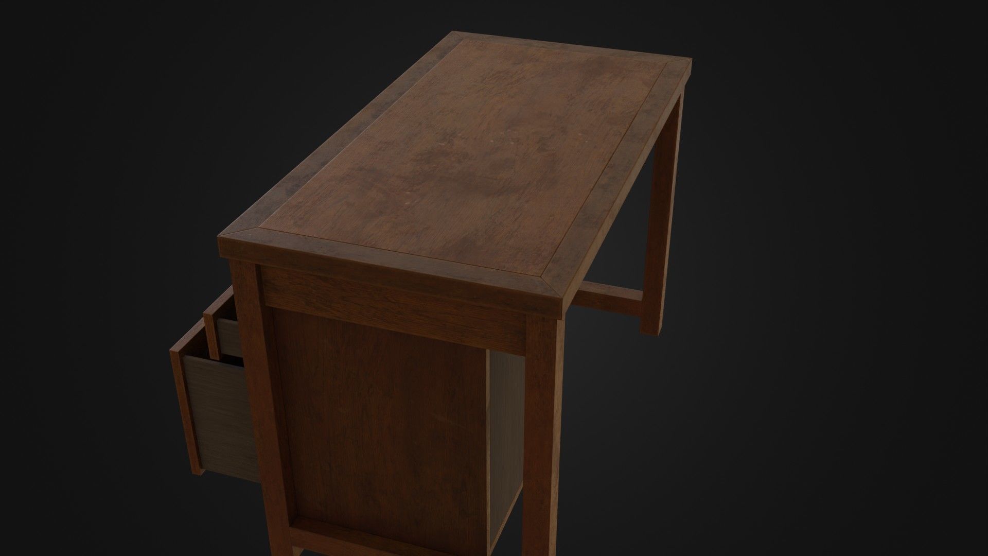 Moderately dirty worn Desk 05 Low-poly 3D model_34