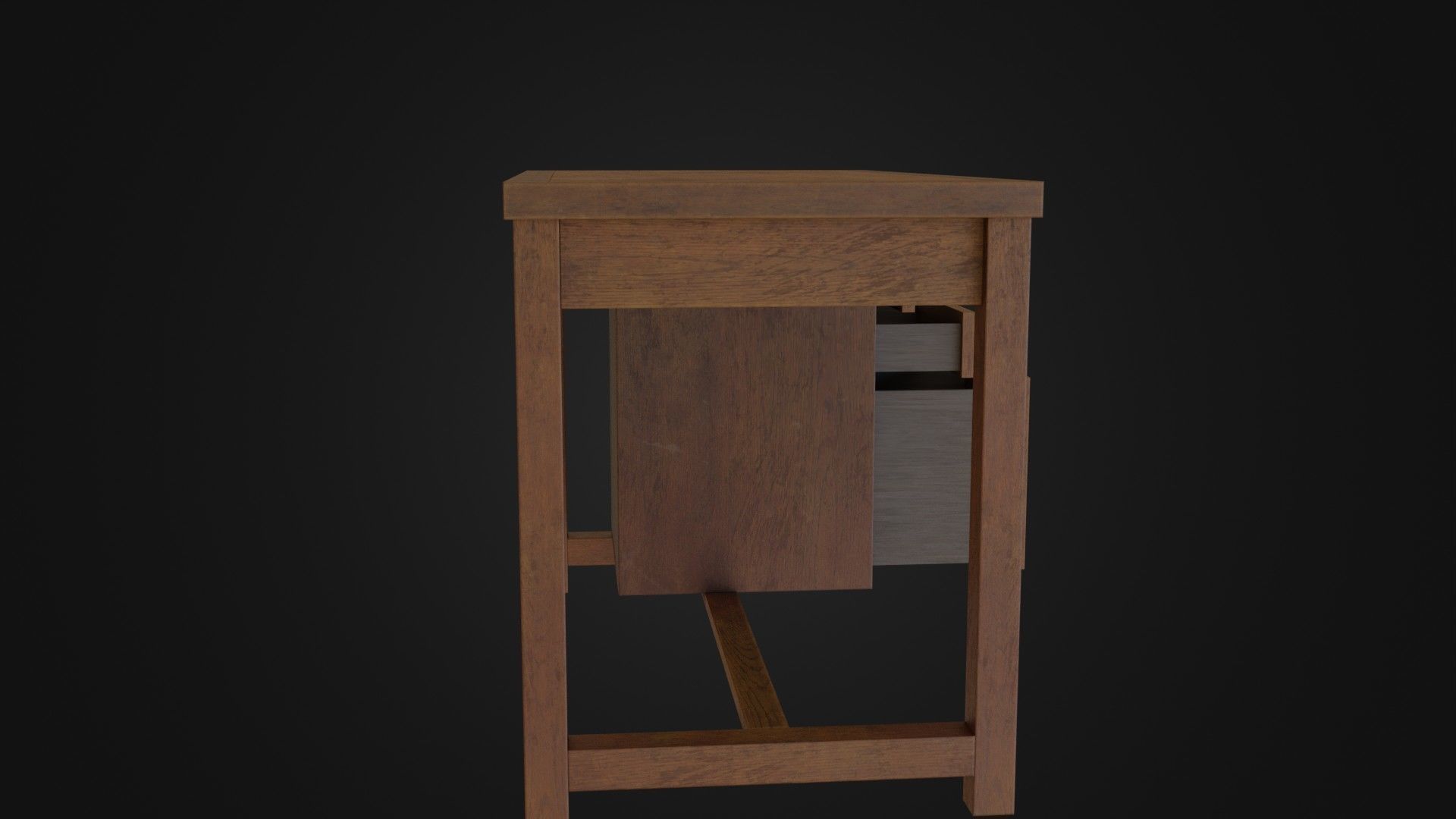 Moderately dirty worn Desk 05 Low-poly 3D model_15