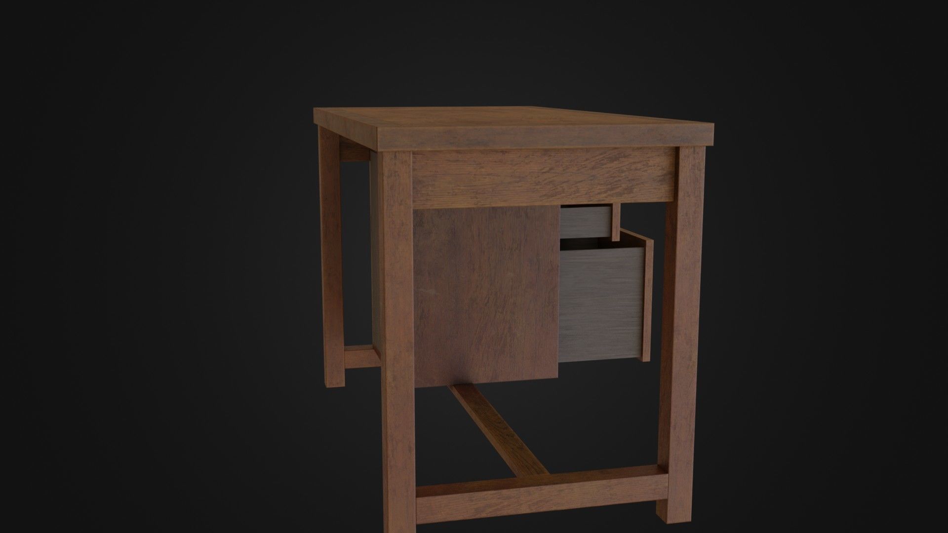 Moderately dirty worn Desk 05 Low-poly 3D model_16
