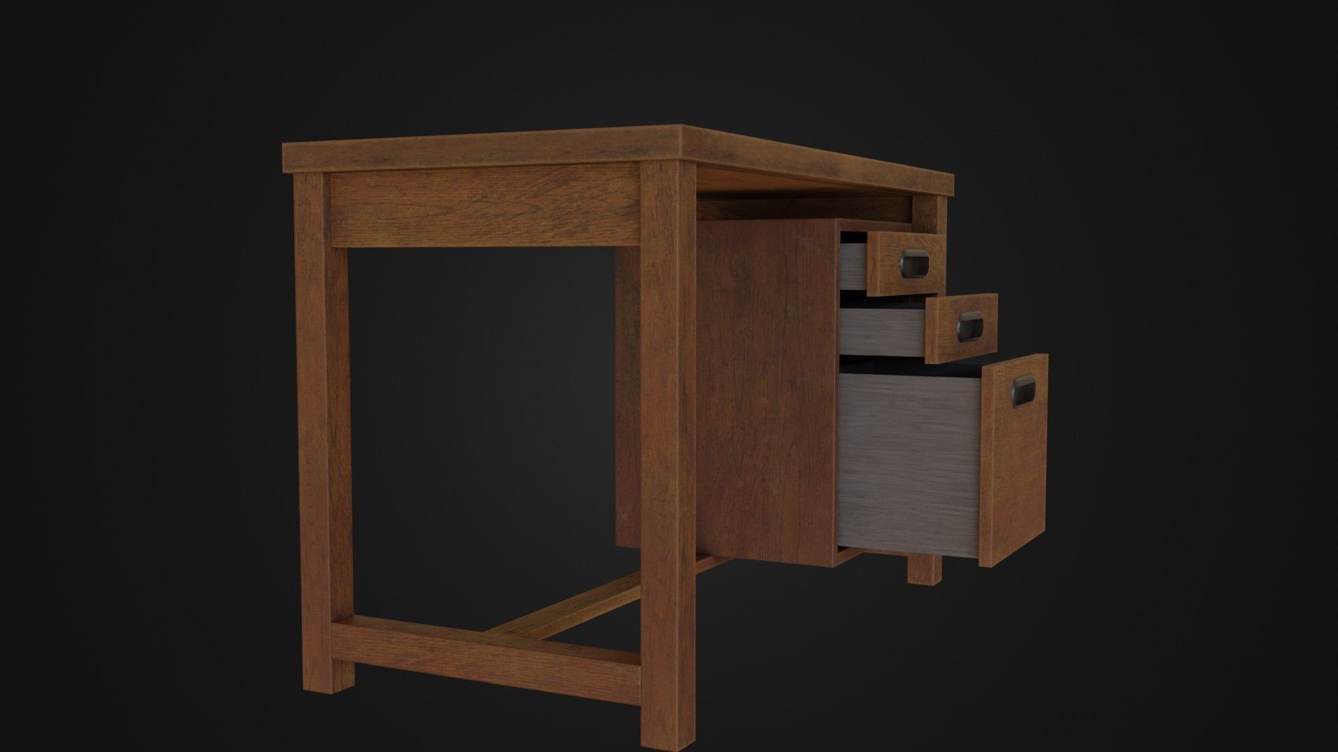 Moderately dirty worn Desk 05 Low-poly 3D model_11