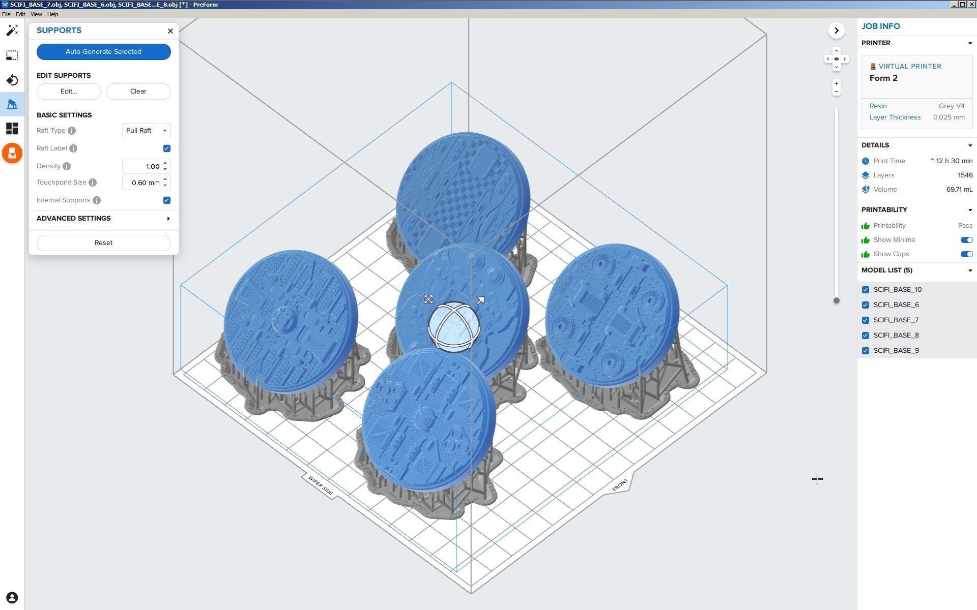 PACK 1 - 10 SCIFI MINIATURE BASES 50mm 3D Print Ready  3D print model_5