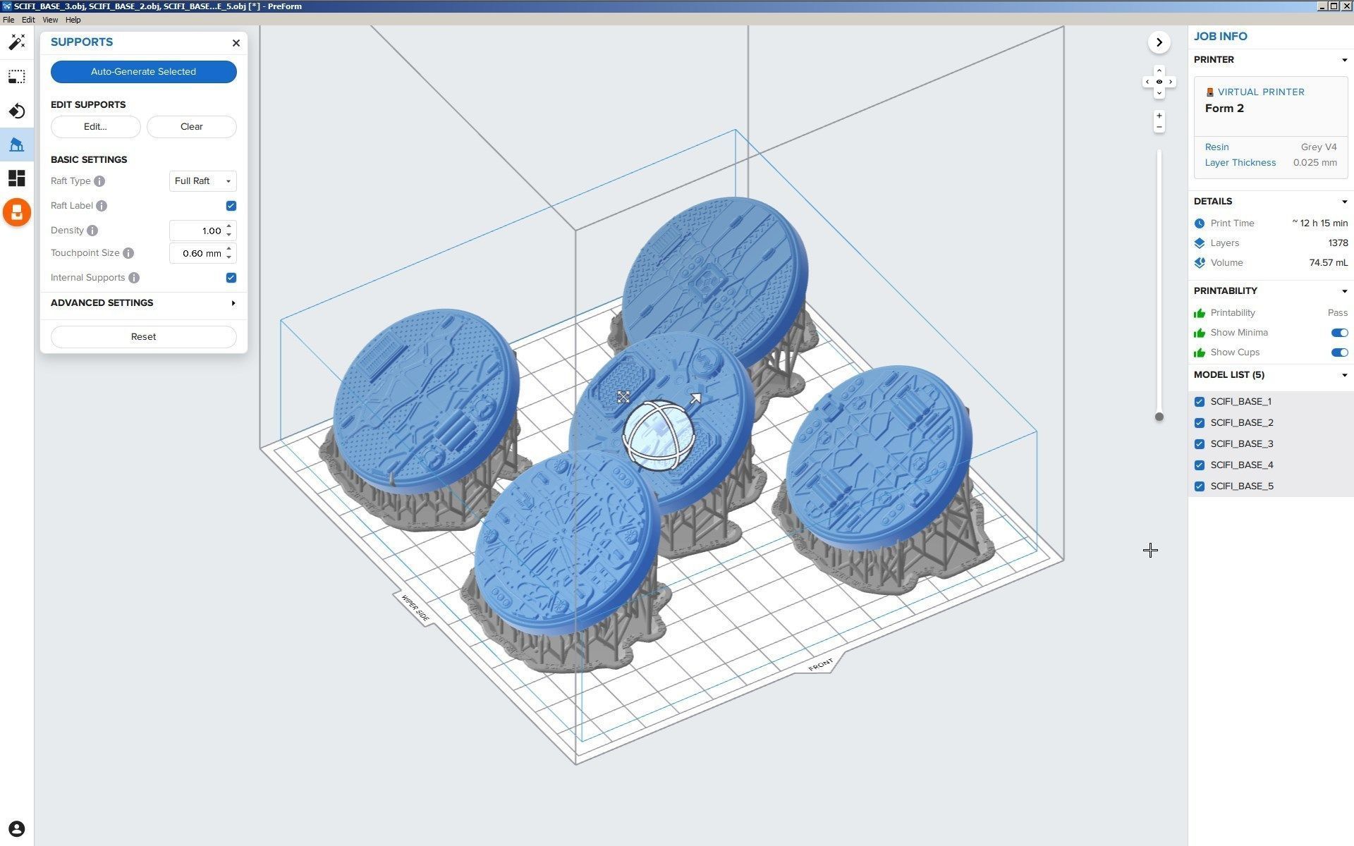 PACK 1 - 10 SCIFI MINIATURE BASES 50mm 3D Print Ready  3D print model_4