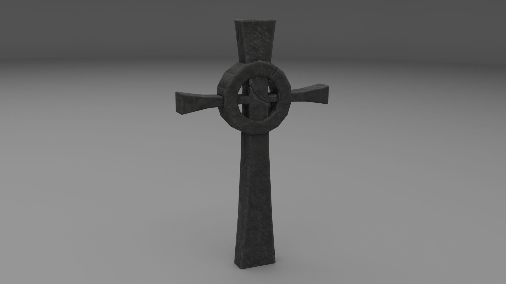 PBR TombStone gravestone with cross Low-poly 3D model_5