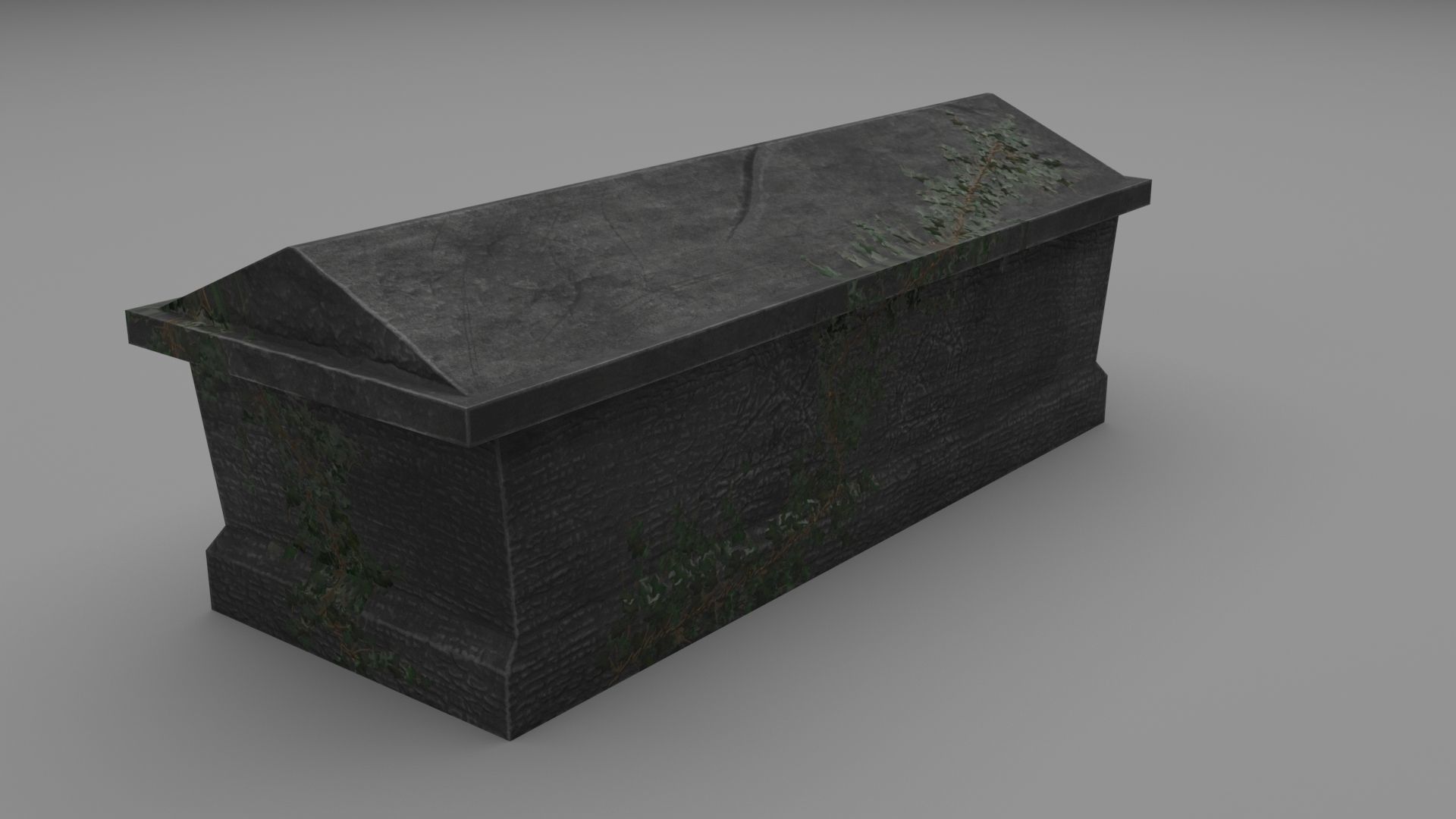 PBR TombStone gravestone with cross Low-poly 3D model_10