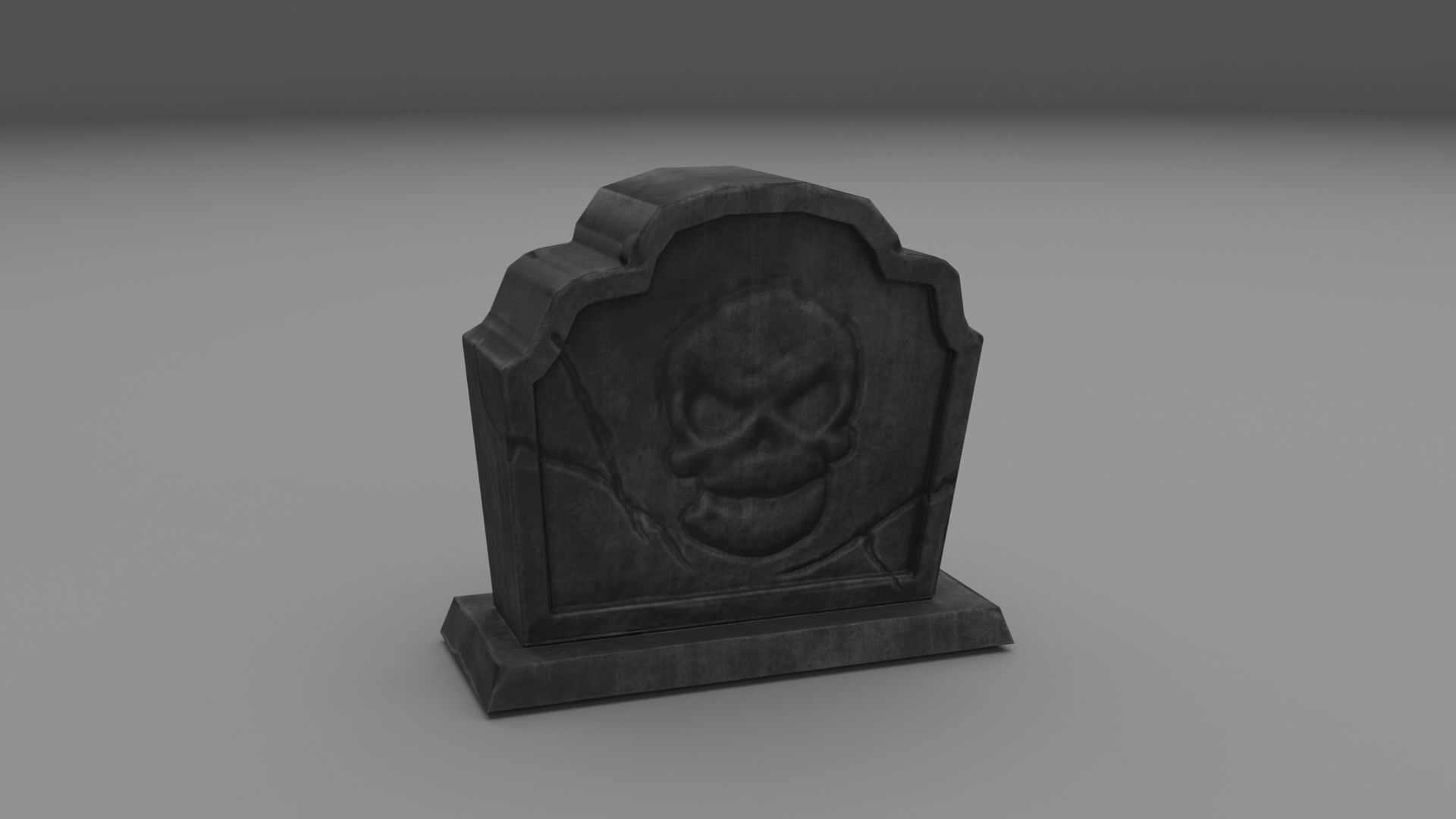 PBR TombStone gravestone with cross Low-poly 3D model_6