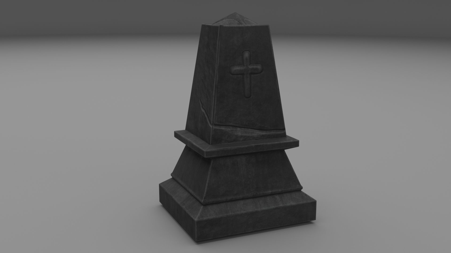 PBR TombStone gravestone with cross Low-poly 3D model_7