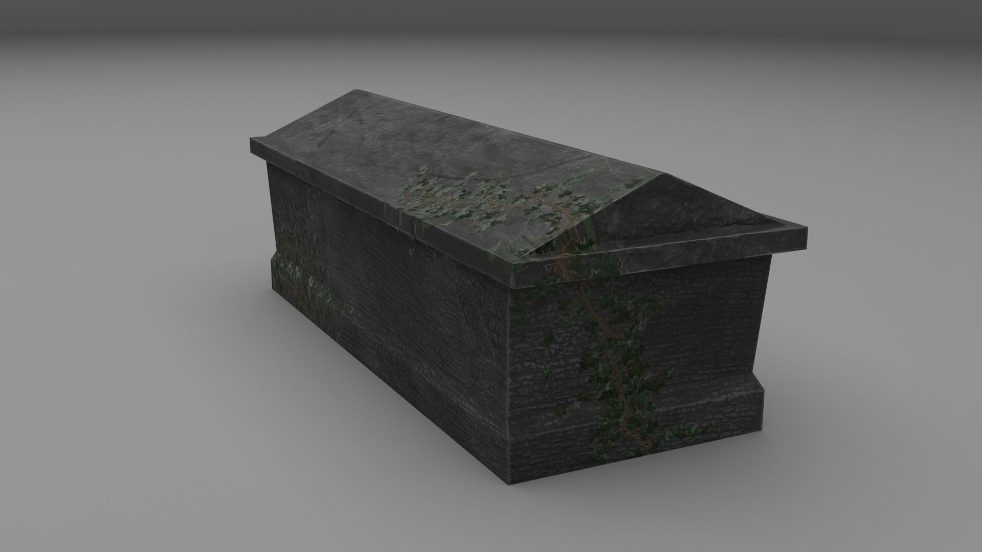 PBR TombStone gravestone with cross Low-poly 3D model_9