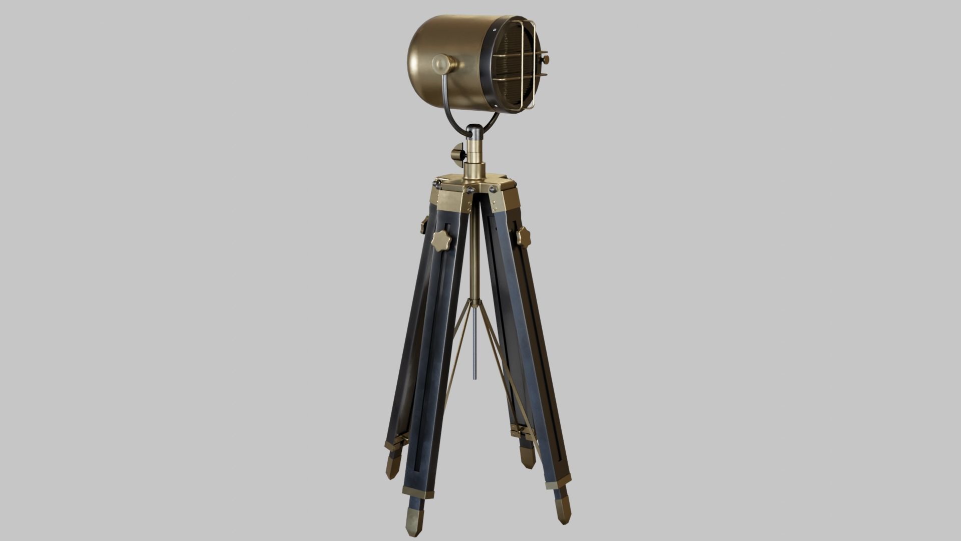 Game - Ready Industrial spotlight Low-poly 3D model_3