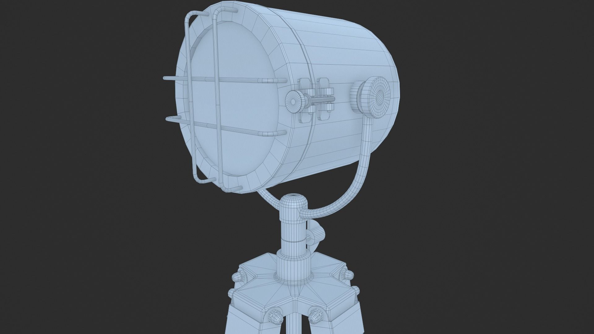 Game - Ready Industrial spotlight Low-poly 3D model_20