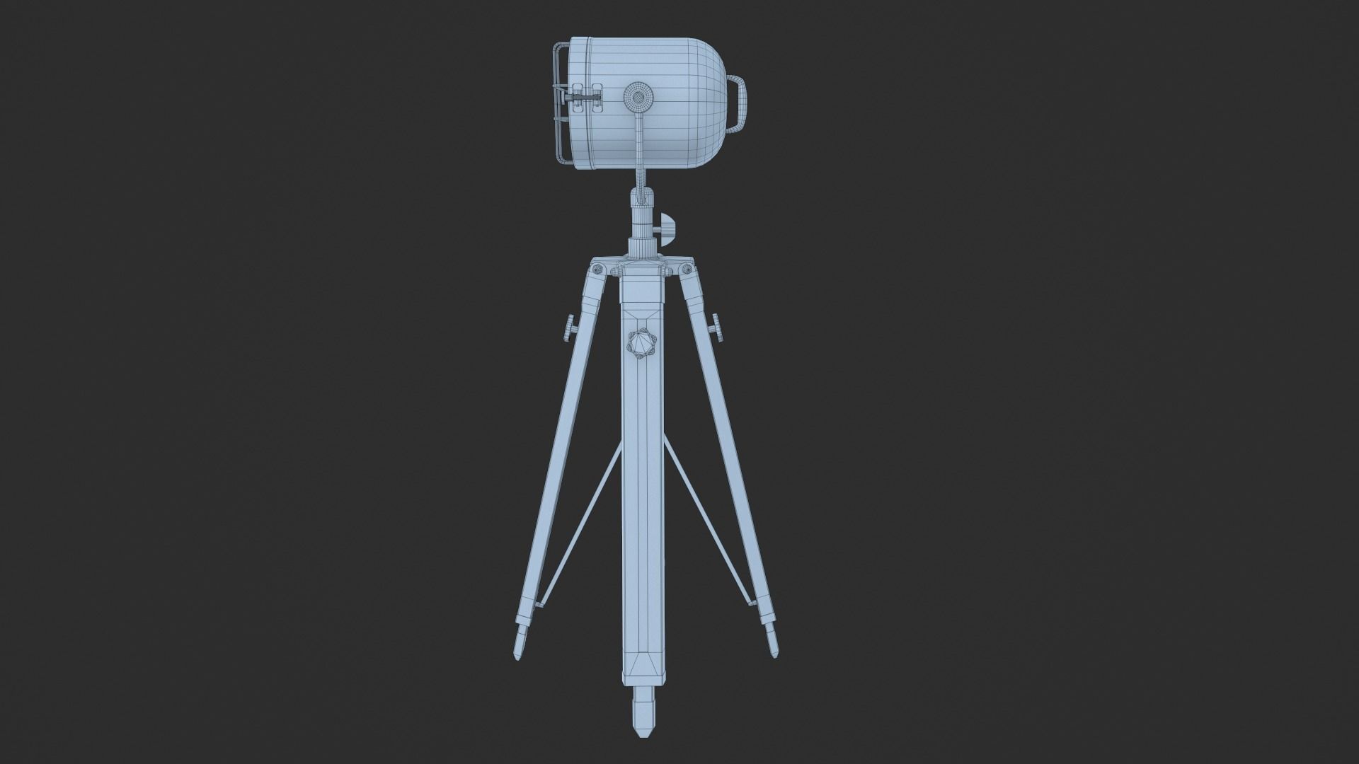 Game - Ready Industrial spotlight Low-poly 3D model_17