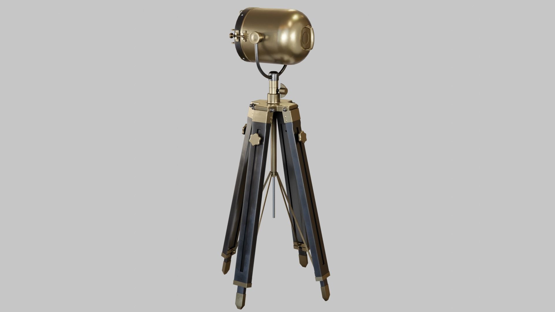 Game - Ready Industrial spotlight Low-poly 3D model_4