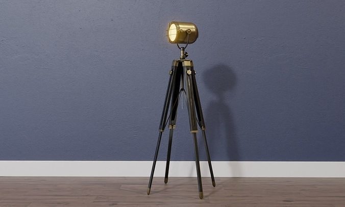 Game - Ready Industrial spotlight Low-poly 3D model